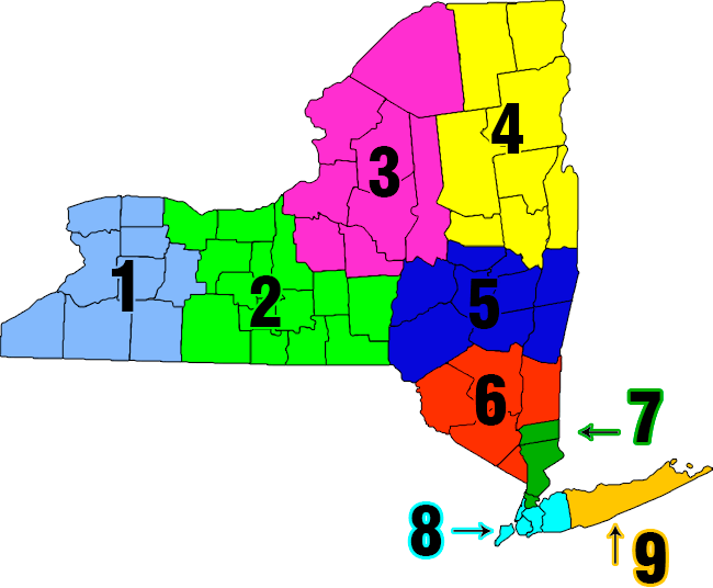 New York state map of Regions